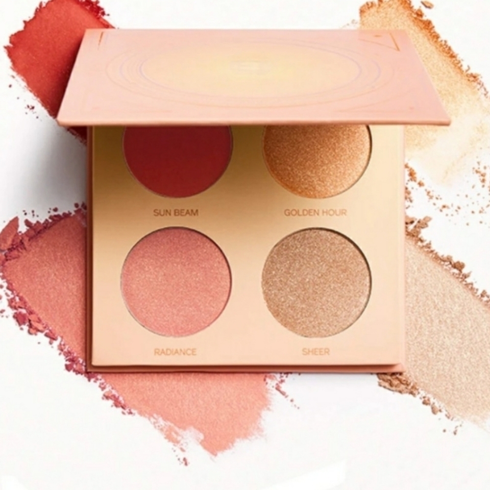 CLEARANCE! Hipdot Sunset Glow 4-Pan Blush & Highlight Palette, NIB